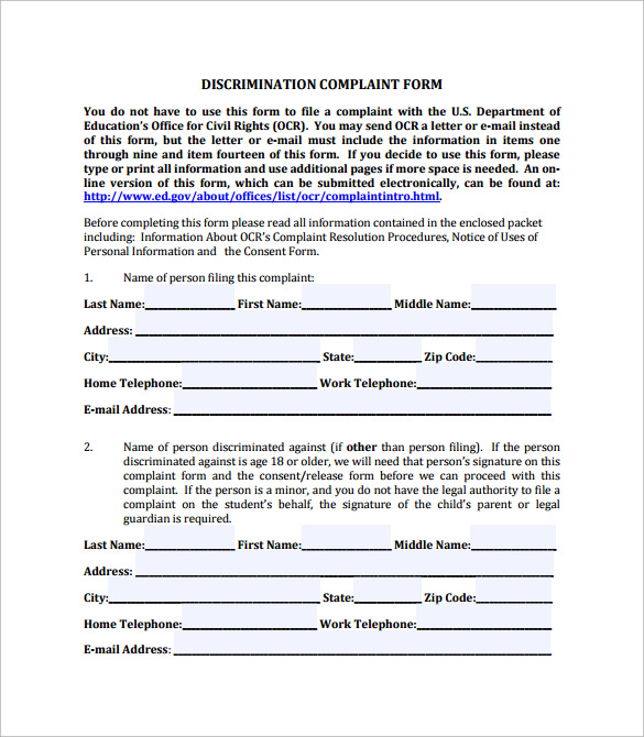 civil complaint form pdf