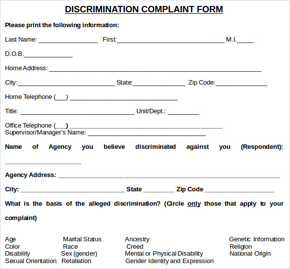 printable civil complaint form