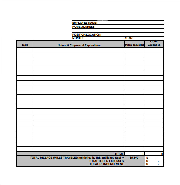 FREE 8+ Sample Mileage Reimbursement Forms in PDF MS Word