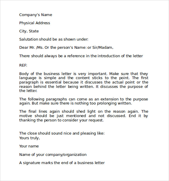 Free 7 Sample Format For Business Letter Templates In Pdf Ms Word 3545