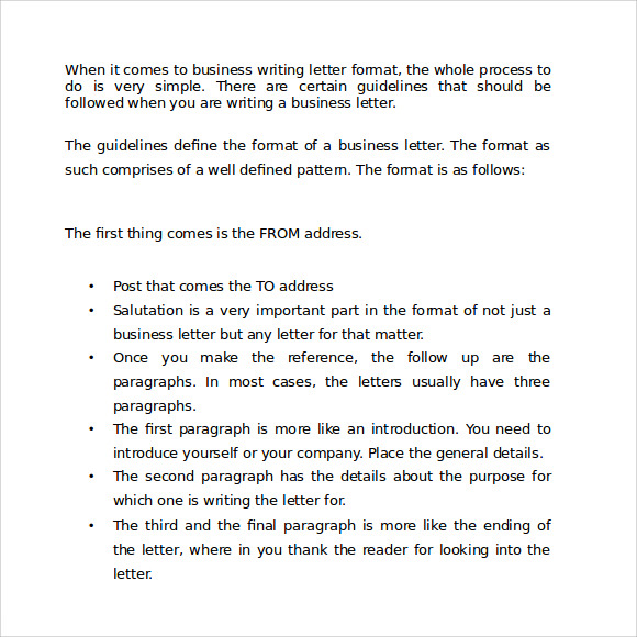 how to format a business letter in word