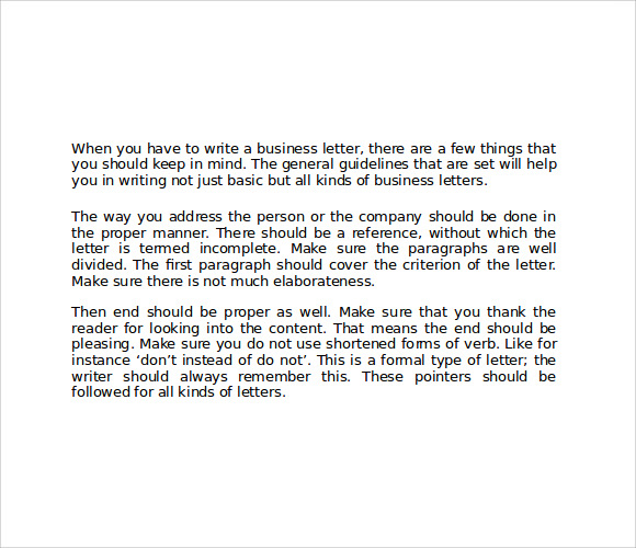 Standard Business Letter Format Spacing