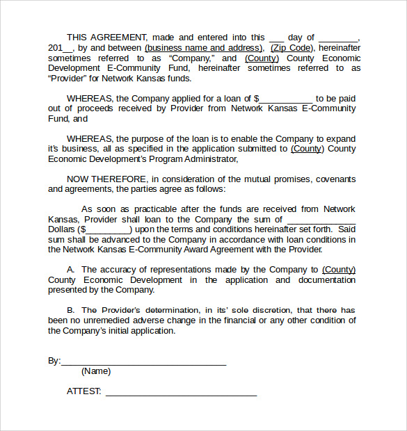 7+ Personal Loan Agreement Forms | Sample Templates
