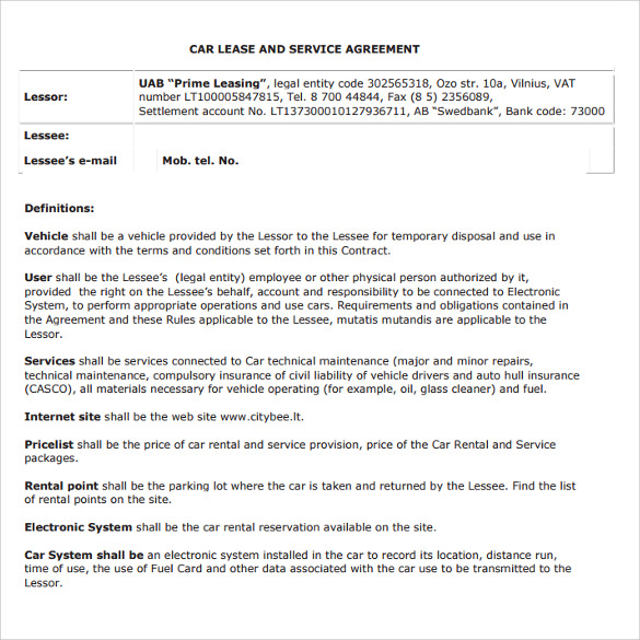 car lease agreement1
