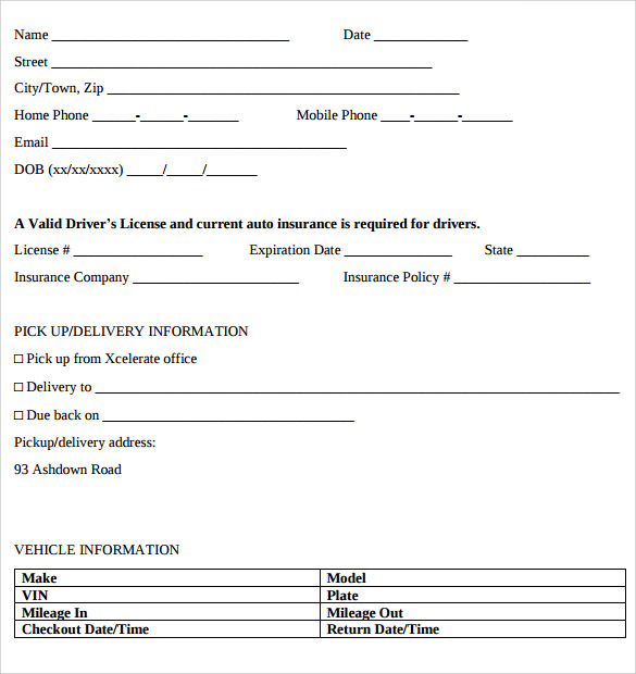 Car Rental Agreement Template 11 Easy Rules Of Car Rental