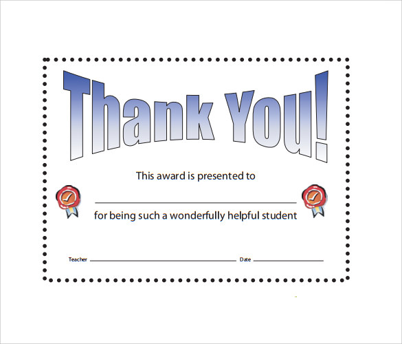 FREE 6+ Sample Thank You Certificate Templates in PDF | MS Word | PSD