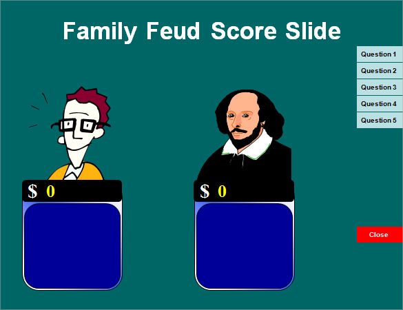 5  Family Feud Power Point Templates Free Sample Example Format