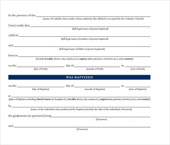 baptist certificate form
