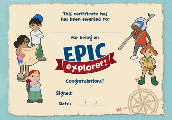 epic explorer certificate