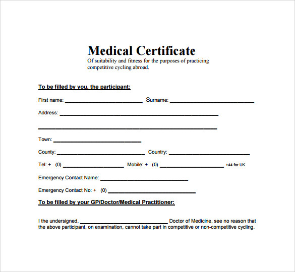 Medical Certificate 31 Download Free Documents In PDF Word