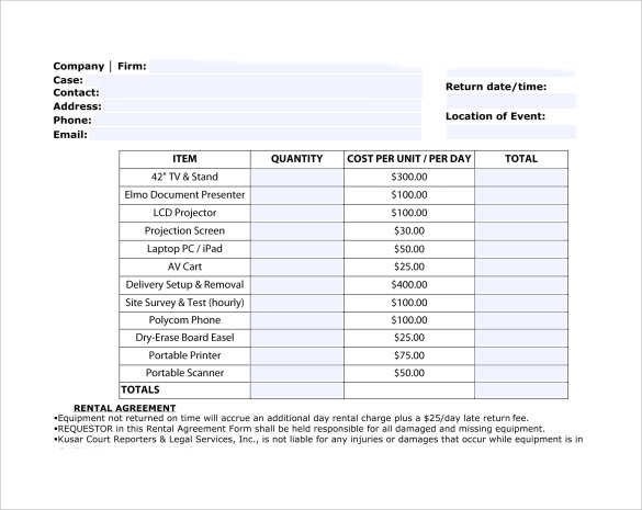 Sample Rent Invoice Template 13 Download Free Documents