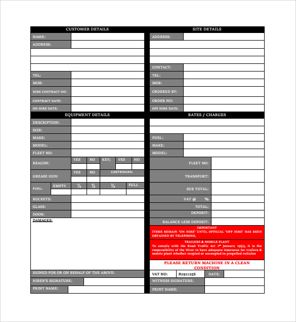 rental invoice template