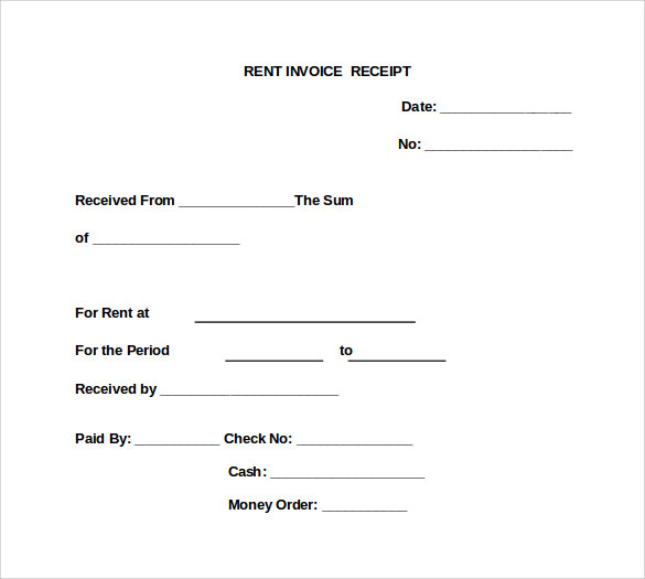 rent invoice receipt