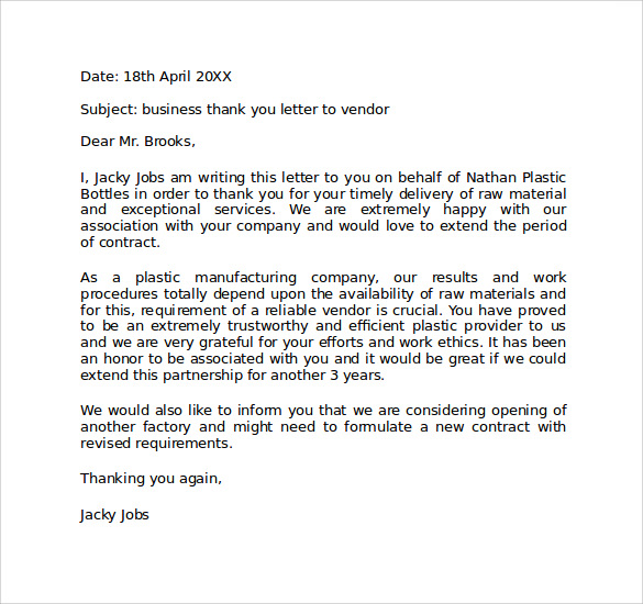 Personal Business Letter Format Example