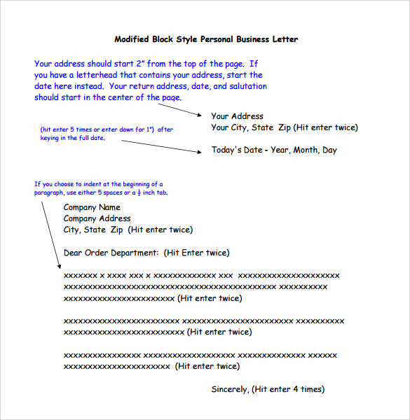 Format For A Personal Letter from images.sampletemplates.com