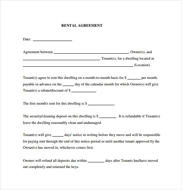 generic rental agreement pdf
