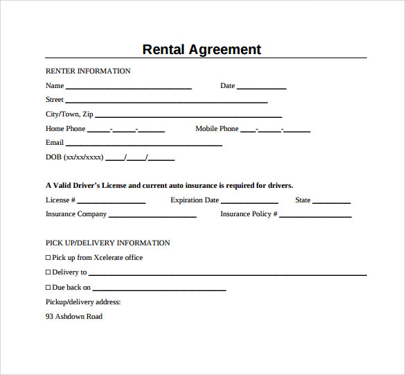 simple generic rental agreement