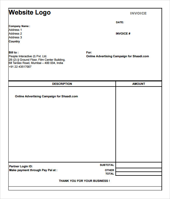 free 9 sample simple invoice template in pdf