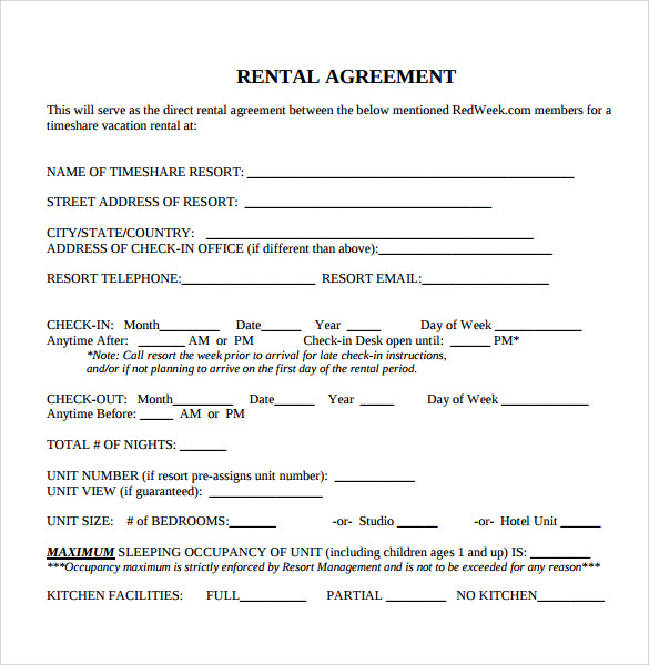 FREE 10+ Sample Blank Rental Agreement Templates in PDF MS Word