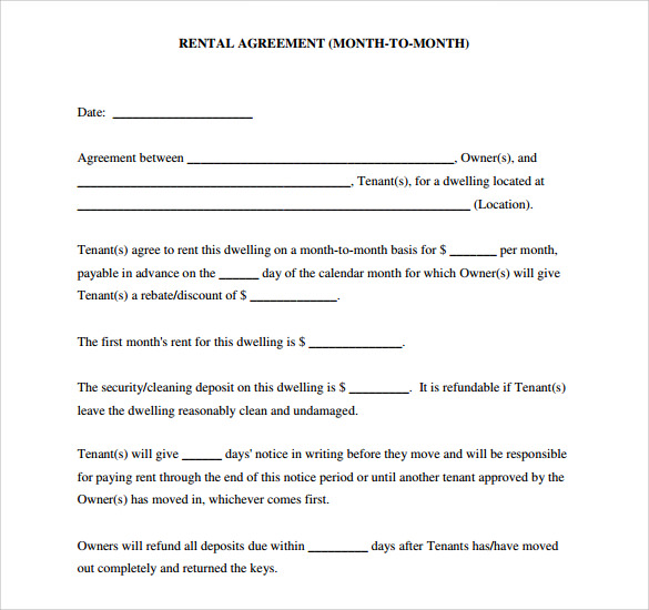 FREE 10 Sample Blank Rental Agreement Templates In PDF MS Word