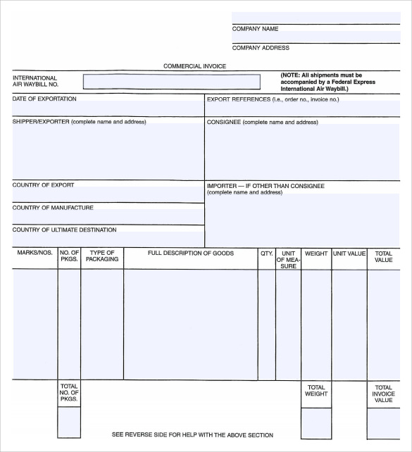 general invoice template example