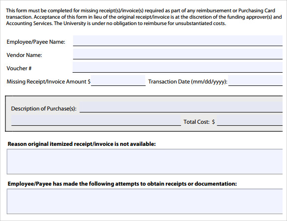 sample of receipt invoice template