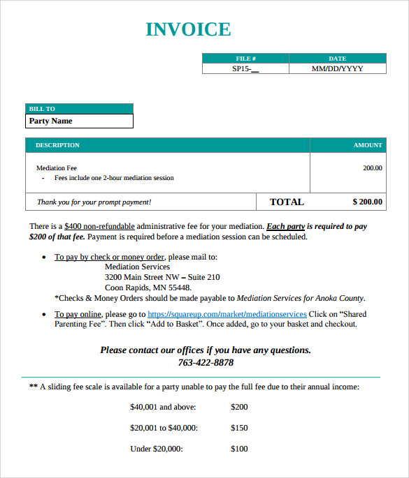 general invoice template sample