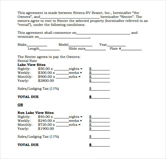 blank rental application