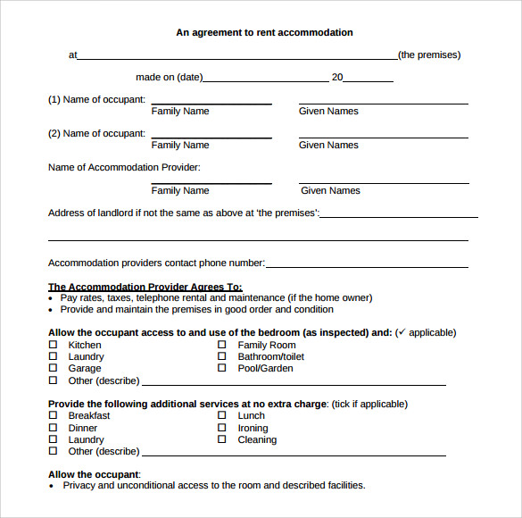 free 8 sample blank rental agreement templates in pdf