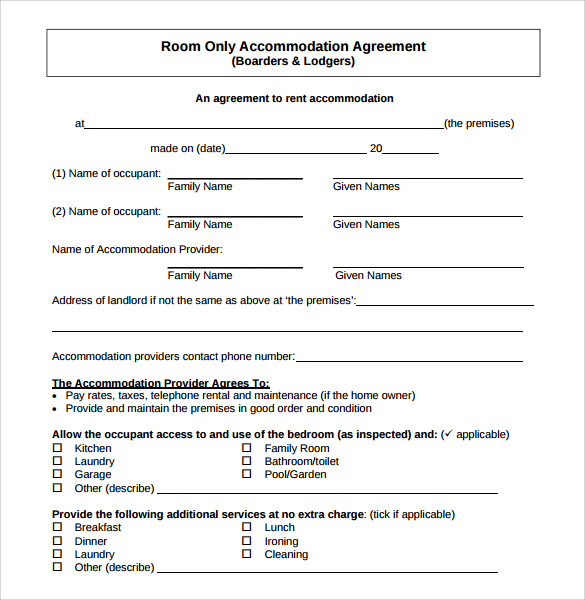 residential tenancy agreement template free