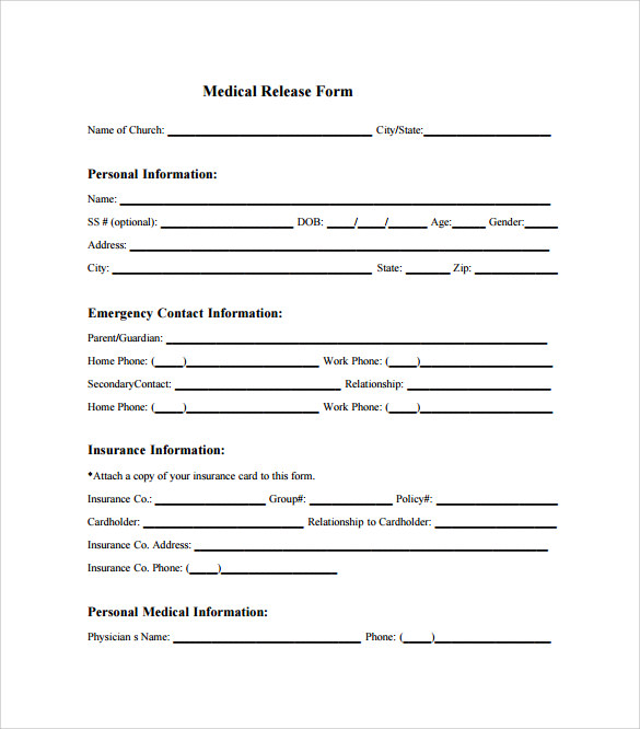 FREE 10 Sample Medical Release Forms In PDF