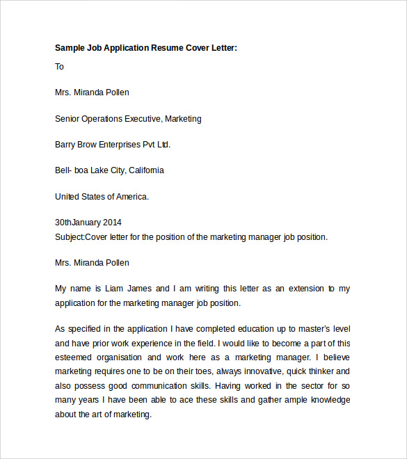 application letter and resume perform