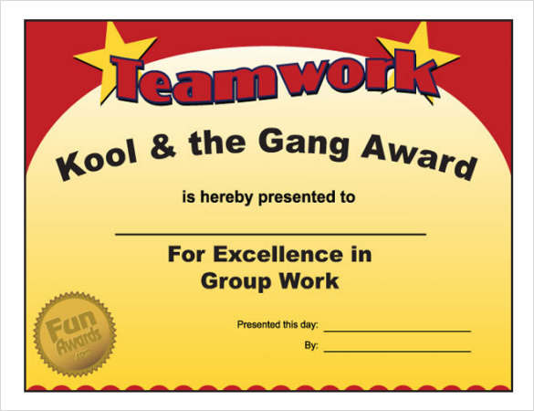 funny certificate award