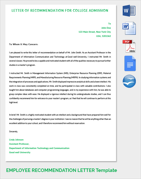 FREE 14+ Sample Recommendation Letter Formats in PDF | MS ...