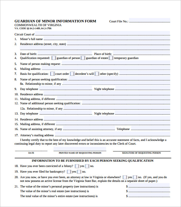 free legal guardianship form pdf