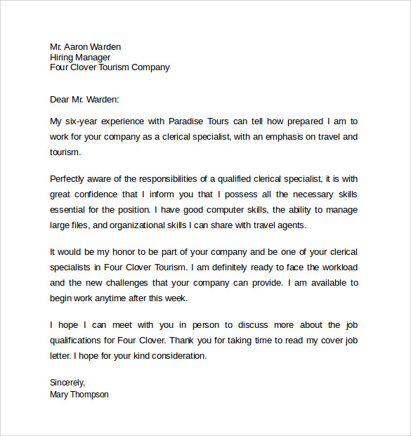 job cover letter templates 9 download free documents in
