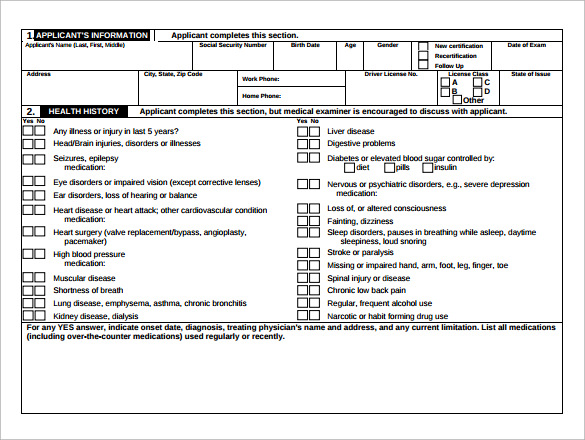 dot physical form for ups drivers