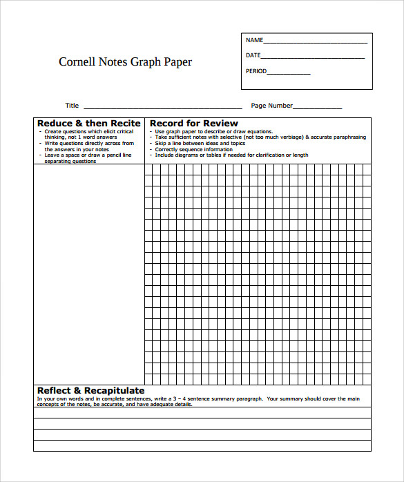 example of cornell note paper