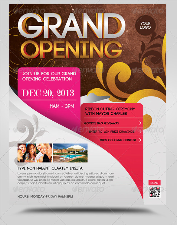 grand opening flyer template psd