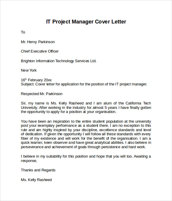 what is a cover letter on a job application sample