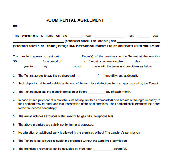 room rental agreement1