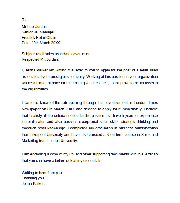 Cover Letter Samples Word My Perfect Template