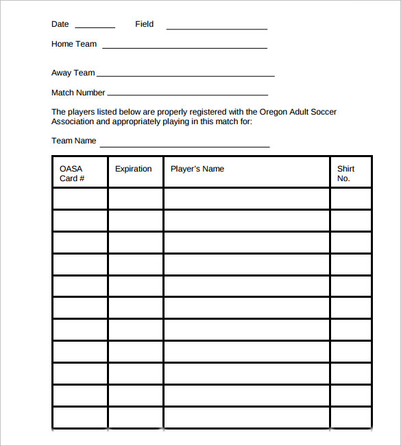 Tball Roster Template