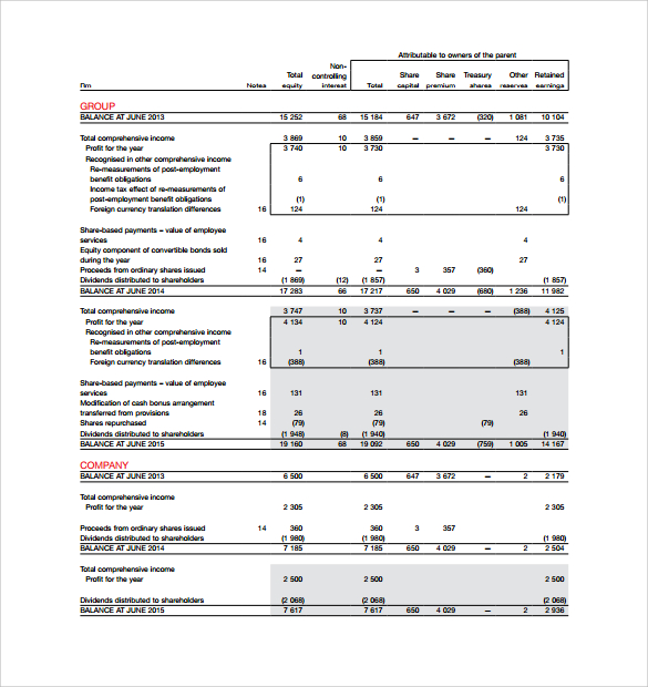 annual income statement template