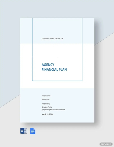 agency financial plan template