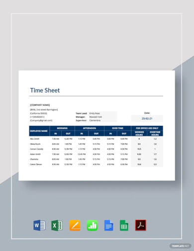 apple numbers timesheet template