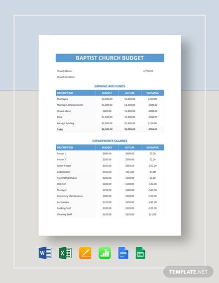 FREE 14 Church Budget Templates In PDF MS Word Excel Google Docs 