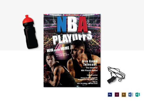 basketball playoff flyer template