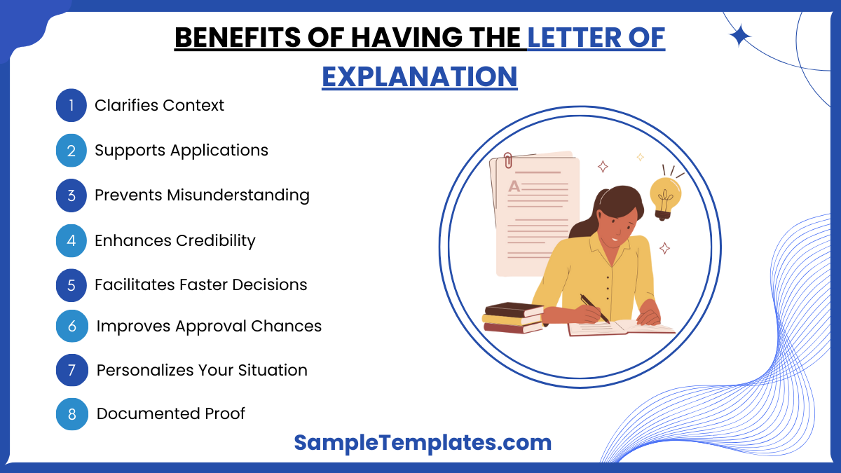 benefits of having the letter of explanation