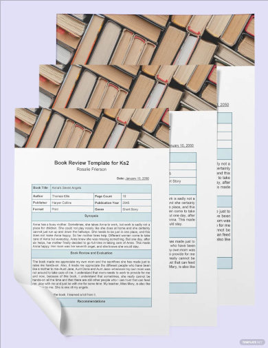 book review template for ks2